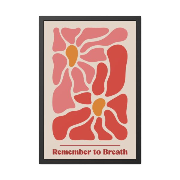 Inspirational Framed Poster - "Remember to Breathe" - Bohemian Home Decor - Image 2