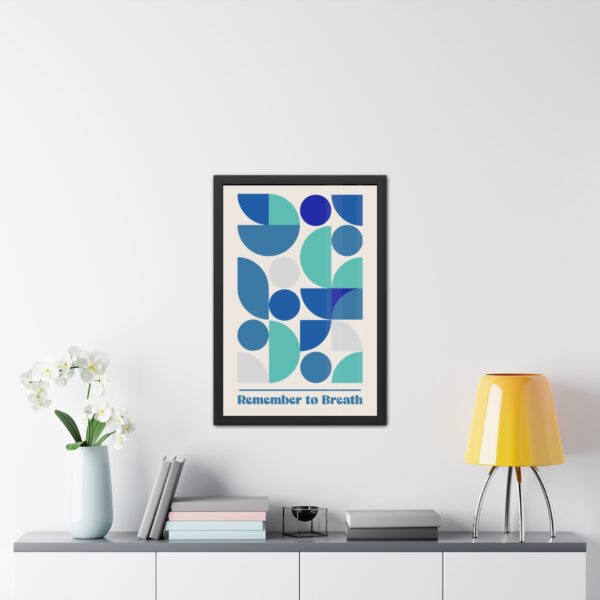 Inspirational Framed Poster - 'Remember to Breathe' - Modern Geometric Wall Art for Mindfulness & Relaxation - Image 5