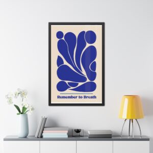 Inspirational Framed Poster - "Remember to Breathe" Wall Art for Mindfulness