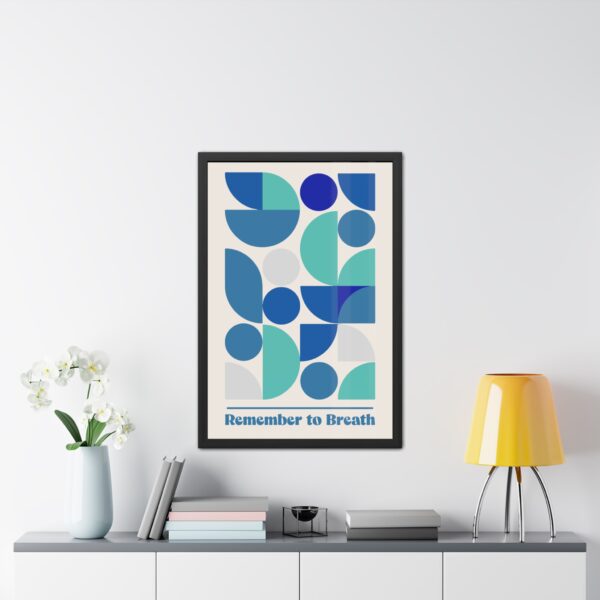 Inspirational Framed Poster - 'Remember to Breathe' - Modern Geometric Wall Art for Mindfulness & Relaxation - Image 7