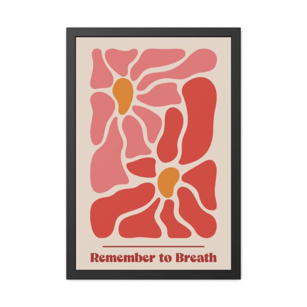 Inspirational Framed Poster - "Remember to Breathe" - Bohemian Home Decor - Image 3