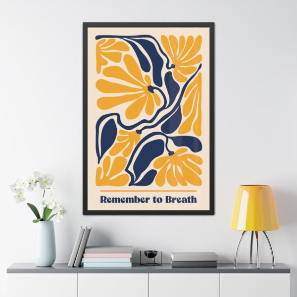 Motivational Framed Poster - 'Remember to Breathe' - Perfect Wall Art for Mindfulness and Positivity