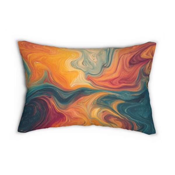 Vibrant Abstract Lumbar Pillow, Cozy Home Decor, Modern Accent Pillow, Colorful Throw Pillow, Boho Living Room Decor - Image 3