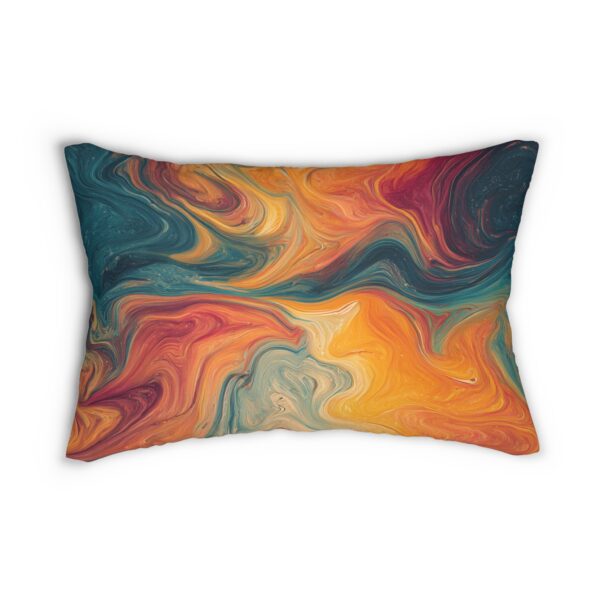 Vibrant Abstract Lumbar Pillow, Cozy Home Decor, Modern Accent Pillow, Colorful Throw Pillow, Boho Living Room Decor - Image 2