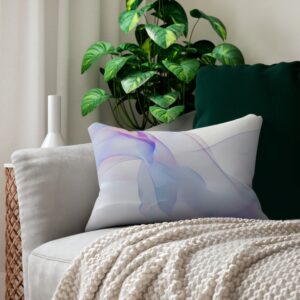 Elegant Abstract Lumbar Pillow - Soft Cotton Blend, Decorative Home Accent, Ideal for Relaxation, Gift for Housewarming, Modern Living Room