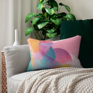 Vibrant Art Lumbar Pillow, Colorful Home Decor, Modern Accent Cushion, Stylish Throw Pillow, Gift for Her, Cozy Living Room